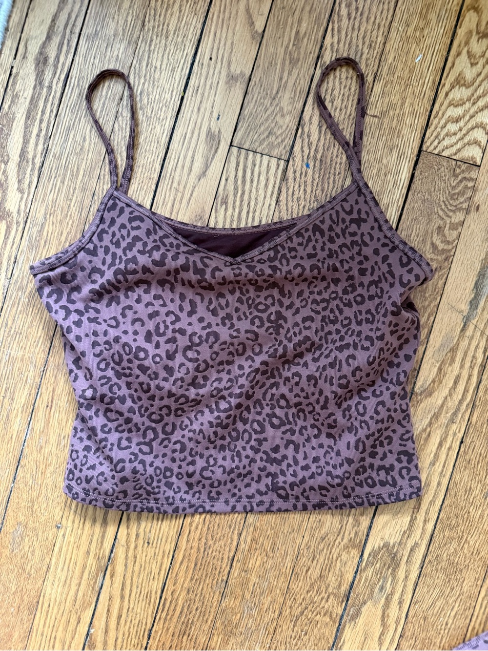 GapFit Leopard Print Cropped Cami - Size Medium